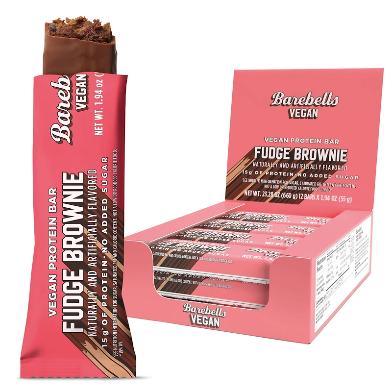 Barebells Vegan Protein Bar - Fudge Brownie (12 Bars)
