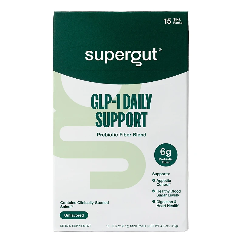 Supergut The Gut Healthy GLP-1 Booster Beta Glucan - Unflavored 0.3 Oz. (15 Servings)