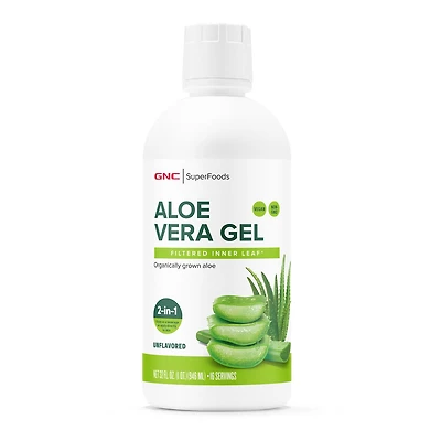 GNC Superfoods Aloe Vera Gel Vegan - Unflavored 32 Fl Oz (16 Servings)