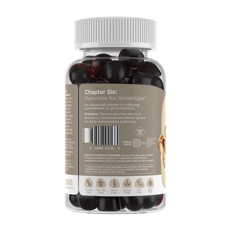 Chapter Six: 10-in-1 Mushroom Complex Blend - Raspberry - 60 Gummies (30 Servings)
