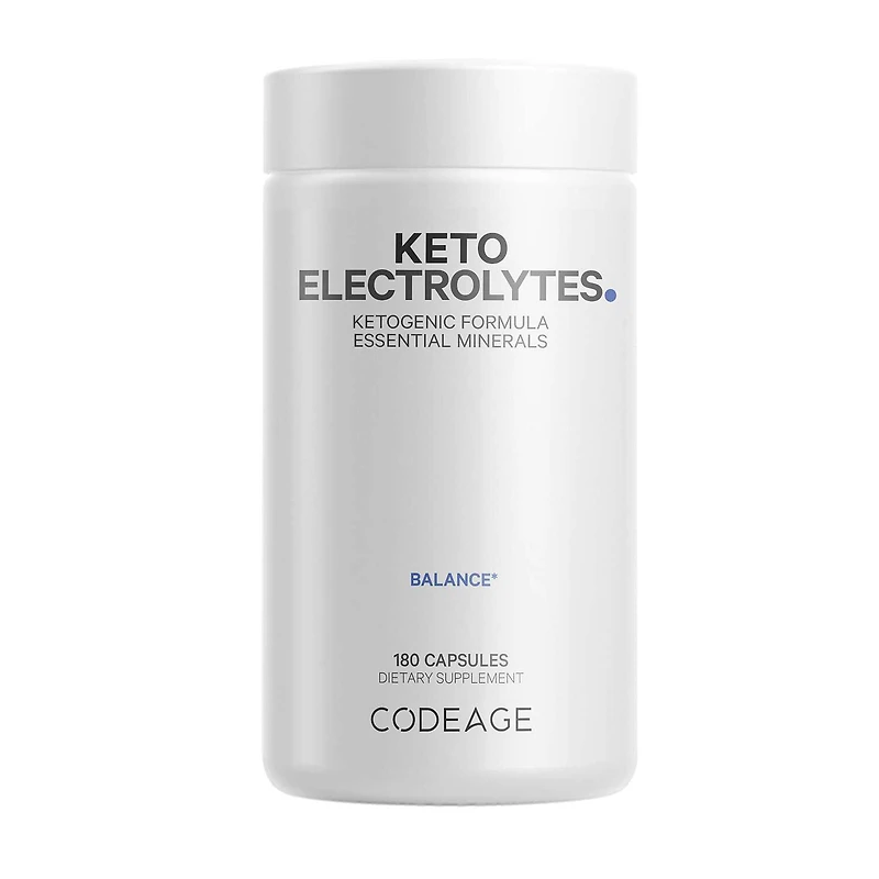 Keto Electrolytes Vegan Ketogenic Minerals Hydration Formula - 180 Capsules (90 Servings)