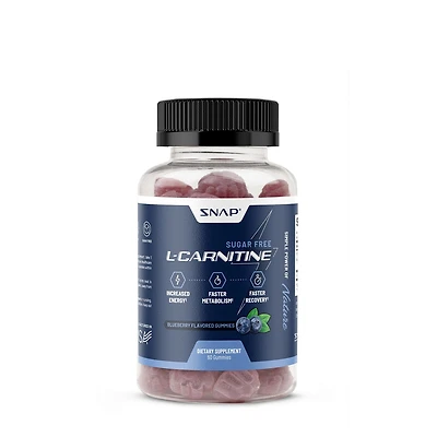 SNAP Supplements L-Carnitine Gummies Vegan - Sugar Free Blueberry 60 (30 Servings)