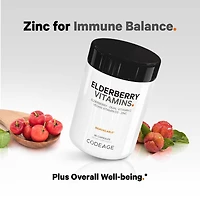 Elderberry Immune Complex - Daily Vitamin C Vegan D3 & Zinc Supplement - 90 Capsules (30 Servings)