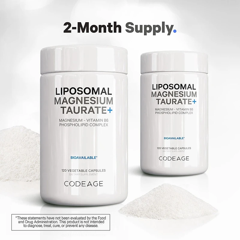 Liposomal Magnesium Taurate - 120 Vegetable Capsules (60 Servings)