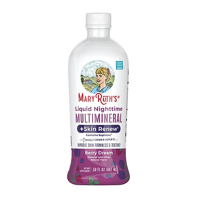 Liquid Nighttime Multimineral + Skin Renew - Berry Dream - 30 fl oz (30 Servings)