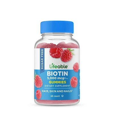Lifeable Sugar Free Biotin 5000 Mcg Vitamin B - 60 Gummies (30 Servings)