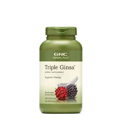 GNC Herbal Plus Triple Ginsa - 200 Capsules (200 Servings)