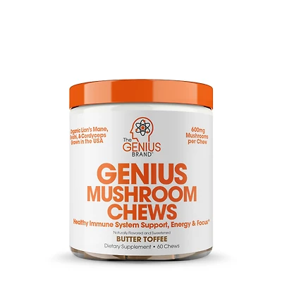 The Genius Brand Mushroom Chews Healthy - Butter Toffee 60 (60 Servings)