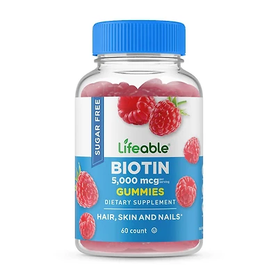 Sugar Free Biotin 5000 mcg - 60 Gummies (30 Servings)