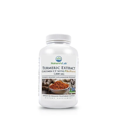 Nature's Lab Turmeric Extract Healthy - 120 Vegetarian Capsules (60 Servings)