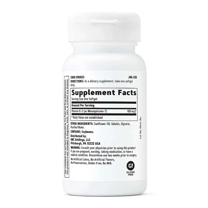 Vitamin K-2 - 100 mcg - 60 Softgels (60 Servings)