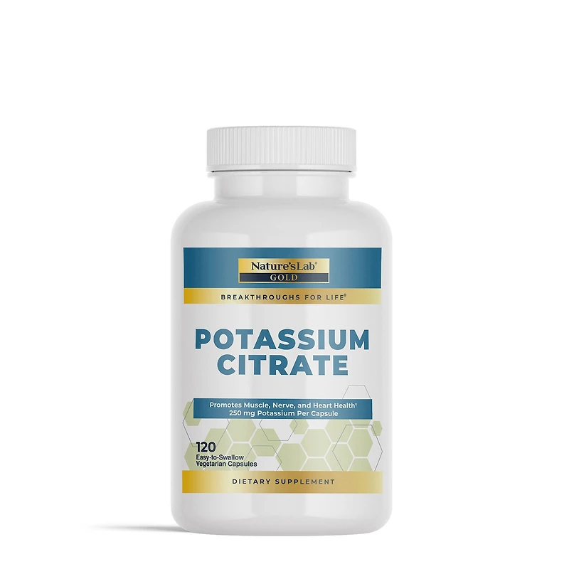 Nature's Lab Potassium Citrate Healthy - 120 Vegetarian Capsules (120 Servings)