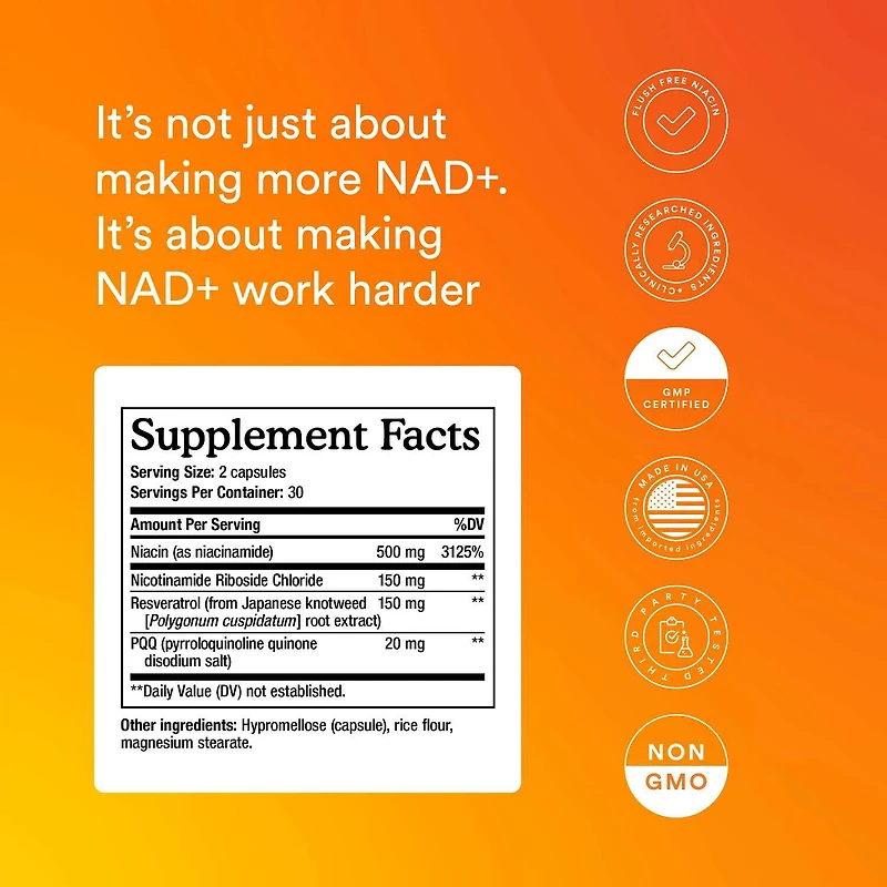 MitoQ NAD+ Dual Action - 60 Capsules (30 Servings)