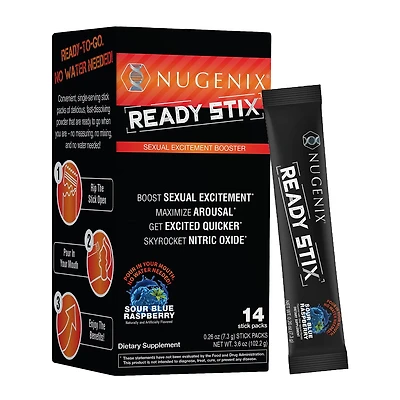Nugenix Ready Stix - Sour Blue Raspberry (14 Stick Packs)