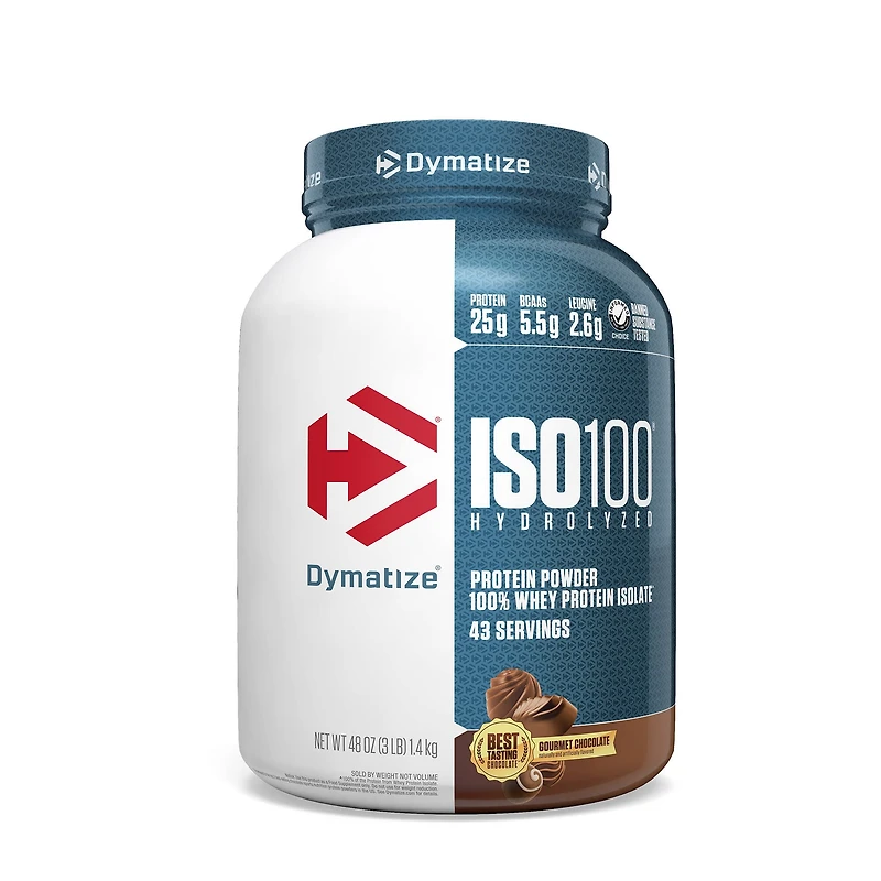 Dymatize Iso100 Hydrolyzed Whey Protein - Gourmet Chocolate (43 Servings) 3 lbs.