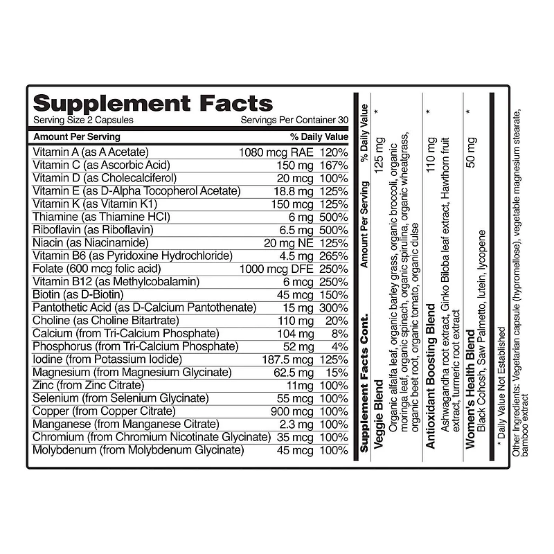 Daily Women's Multi - 60 Capsules (30 Servings)