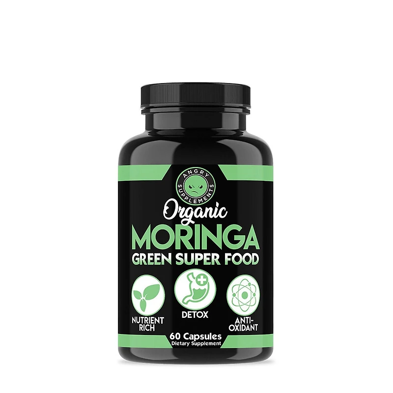 Angry Supplements Organic Moringa - 60 Capsules (30 Servings)