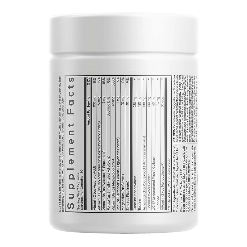 Teen Athlete Multivitamin+ - 60 Vegetable Capsules (30 Servings)