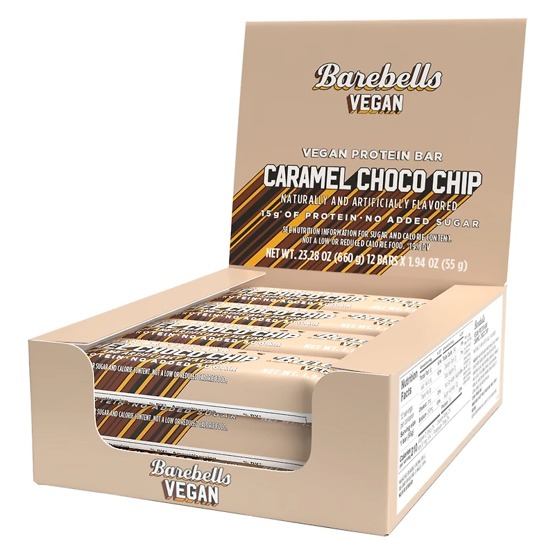 Barebells Vegan Protein Bar - Caramel Choco Chip (12 Bars)