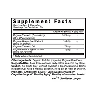 Turmeric Curcumin 1350mg - 90 Organic Capsules (30 Servings)