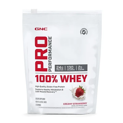 GNC Pro Performance 100% Whey Protein Healthy - Creamy Strawberry (12 Servings)