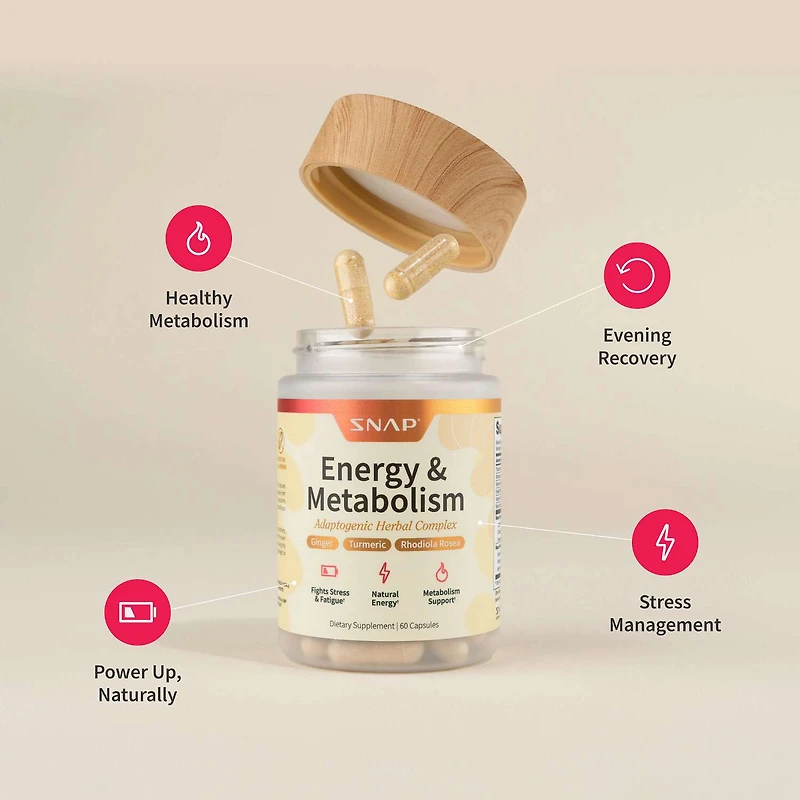 Energy & Metabolism Adaptogenic Herbal Complex - 60 Capsules (30 Servings)
