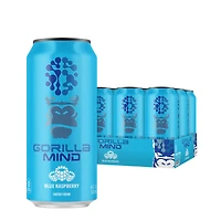 Gorilla Mind Energy Drink - Blue Raspberry 16Oz. (12 Cans)