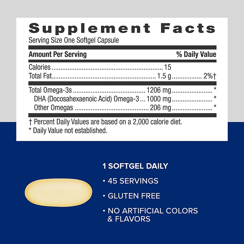 Triple Strength DHA 1000 - 45 Softgels (45 Servings)