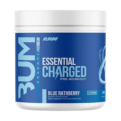Raw Nutrition Essential Charged Preworkout - Blue Rathberry (25 Servings)