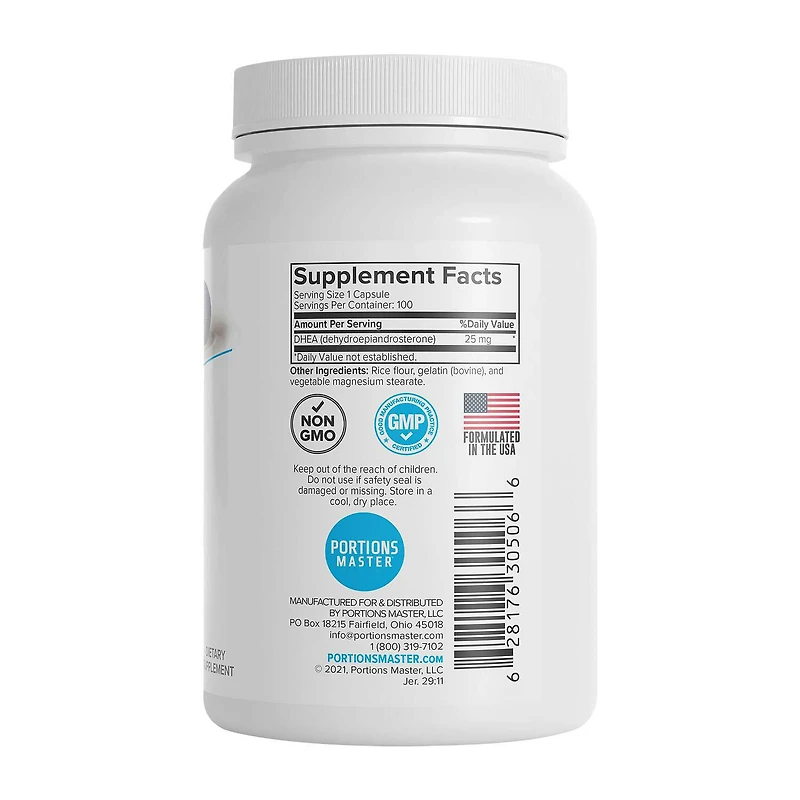 DHEA 25mg - 100 Capsules (100 Servings)
