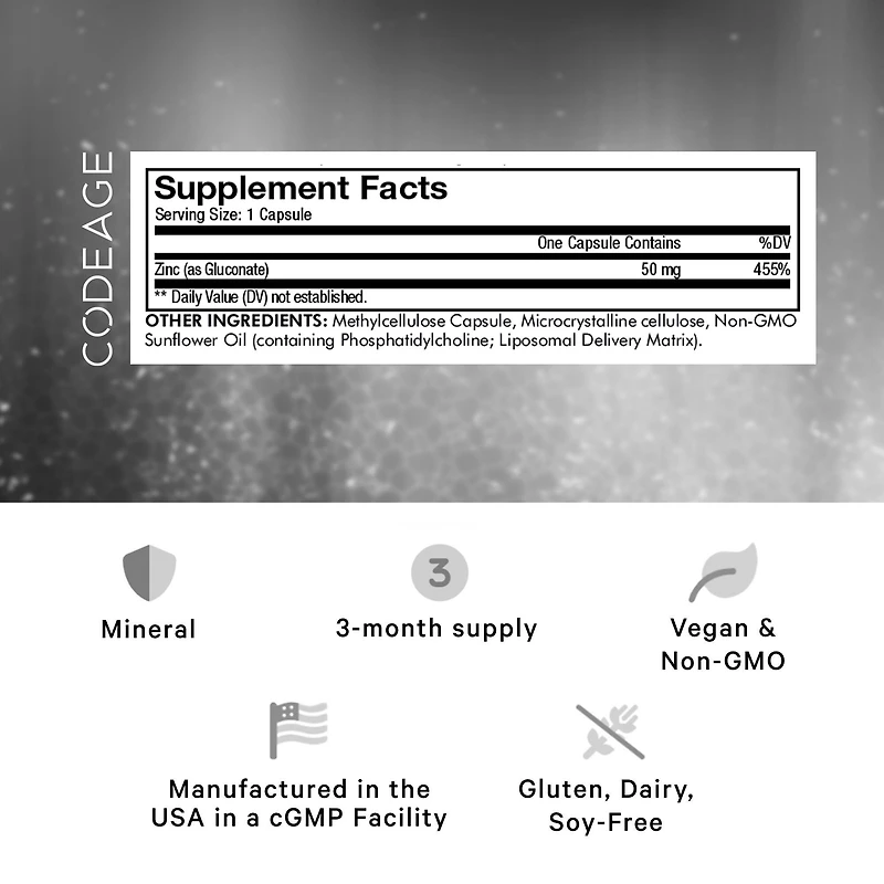 Liposomal Zinc 50+ - 100 Capsules (100 Servings)