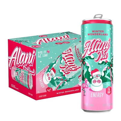 Alani Nu Energy Drink Gluten-Free - Winter Wonderland 12Oz. (12 Cans) Zero Sugar