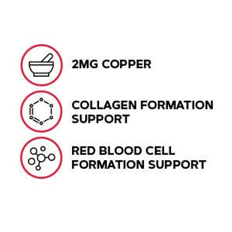 Copper 2 mg - 100 Tablets (100 Servings)