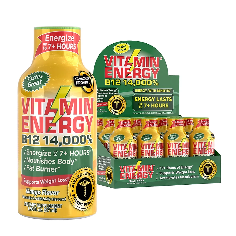 Vitamin Energy B12 14,000% - Mango 12 Bottles