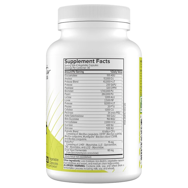 Intestinal Tract Support Pro Digest - 120 Vegetable Capsules (30 Servings)