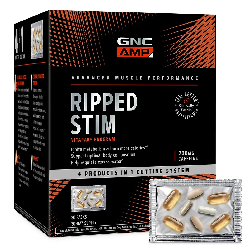 GNC AMP Women's Ripped Vitapak Program (1 Month Supply) Healthy - 30 Packs