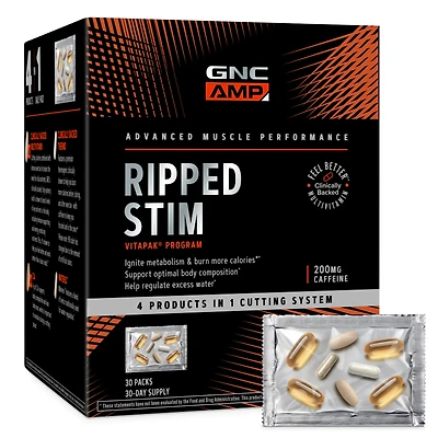 GNC AMP Women's Ripped Vitapak Program (1 Month Supply) Healthy - 30 Packs