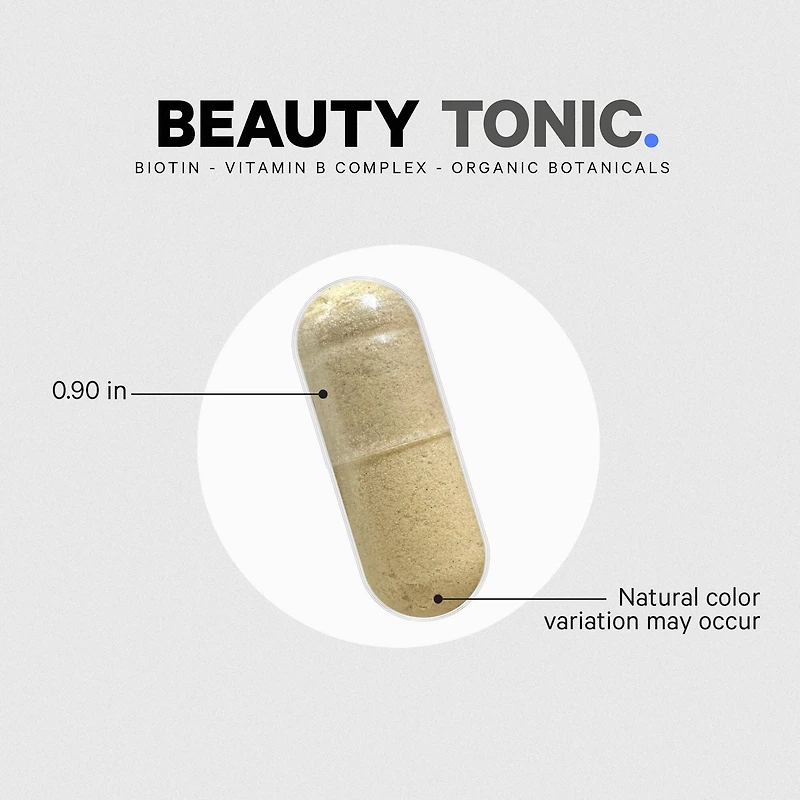Beauty Tonic - Vegan Multivitamins - Biotin - Astaxanthin & Organic Blend - 90 Capsules (30 Servings)