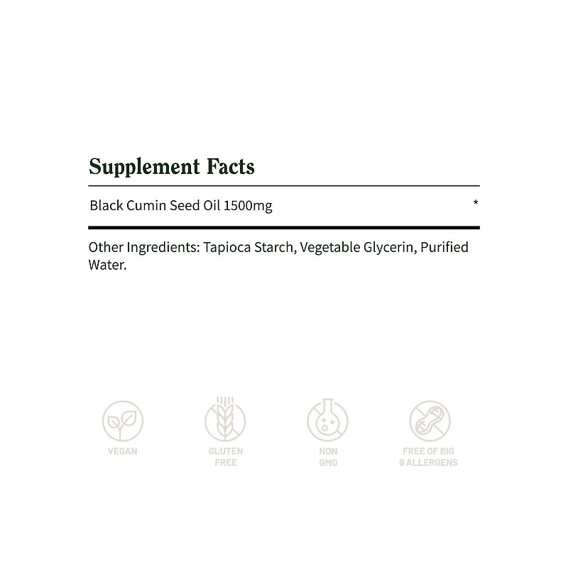 Cold Pressed Black Seed Oil - 90 Softgel Capsules (90 Servings)