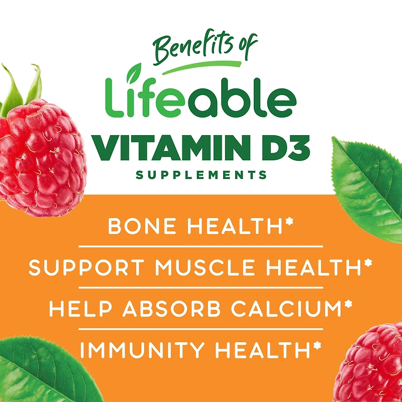 Vitamin D3 5000 IU - 60 Gummies (30 Servings)
