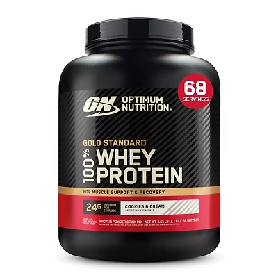 Optimum Nutrition Gold Standard 100% Whey Protein - Cookies and Cream (68 Servings) 5 lbs.