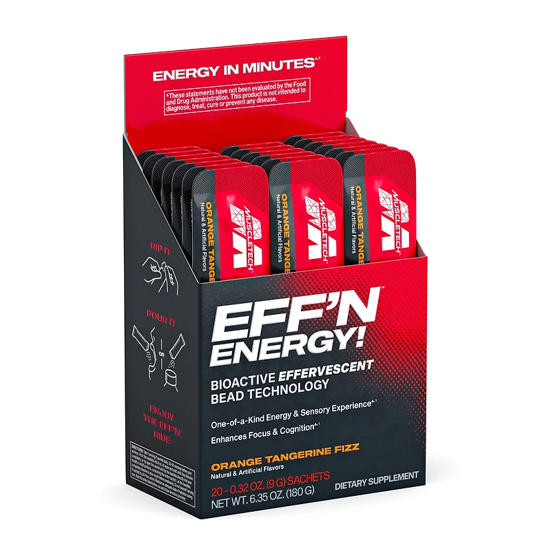 MuscleTech Eff'n Energy! - Orange Tangerine Fizz 20 Sachets (20 Servings)