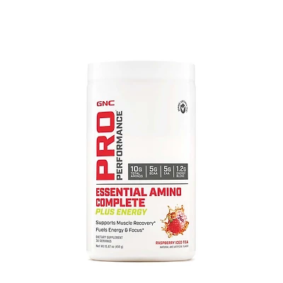 GNC Pro Performance Essential Amino Complete Plus Energy - Raspberry Iced Tea (30 Servings) 15.9 fl. Oz
