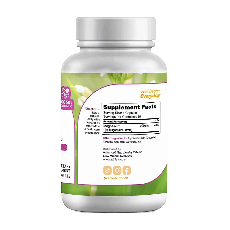 Magnesium Citrate - 90 Capsules (90 Servings)