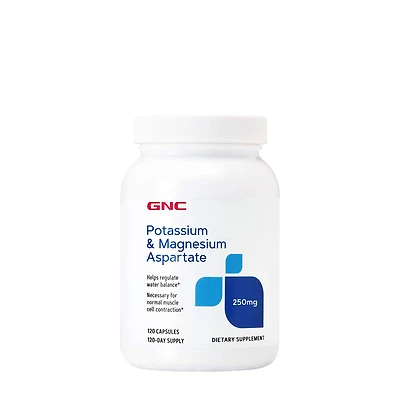 GNC Potassium & Magnesium Aspartate 250 Mg - 120 Capsules (120 Servings)