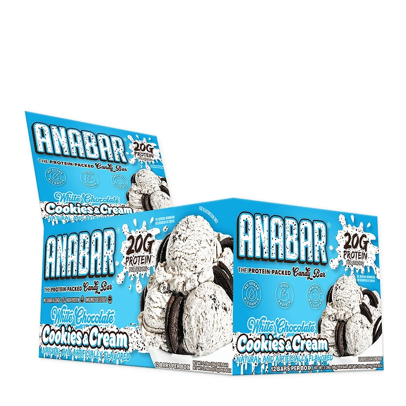 Final Boss Performance Anabar Protein Candy Bar - Cookies & Cream (12 Bars)