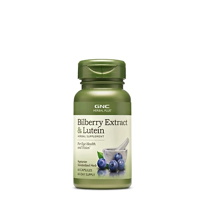 GNC Herbal Plus Bilberry Extract & Lutein - 60 Capsules (60 Servings)