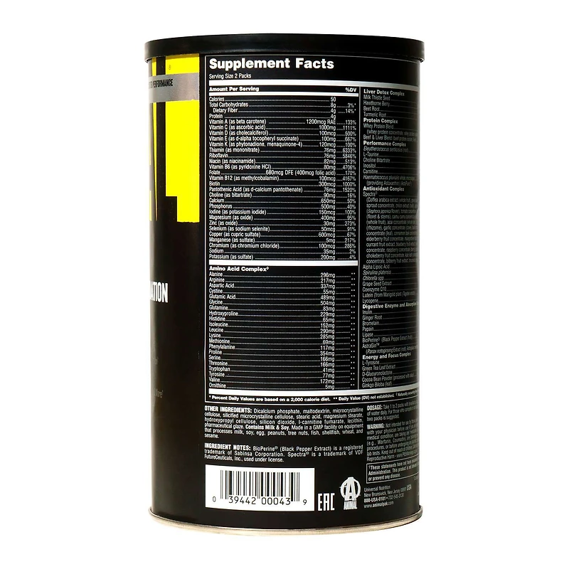 Animal Pak Ultimate Foundation Pill Packs - 44 Packs (22 Servings)