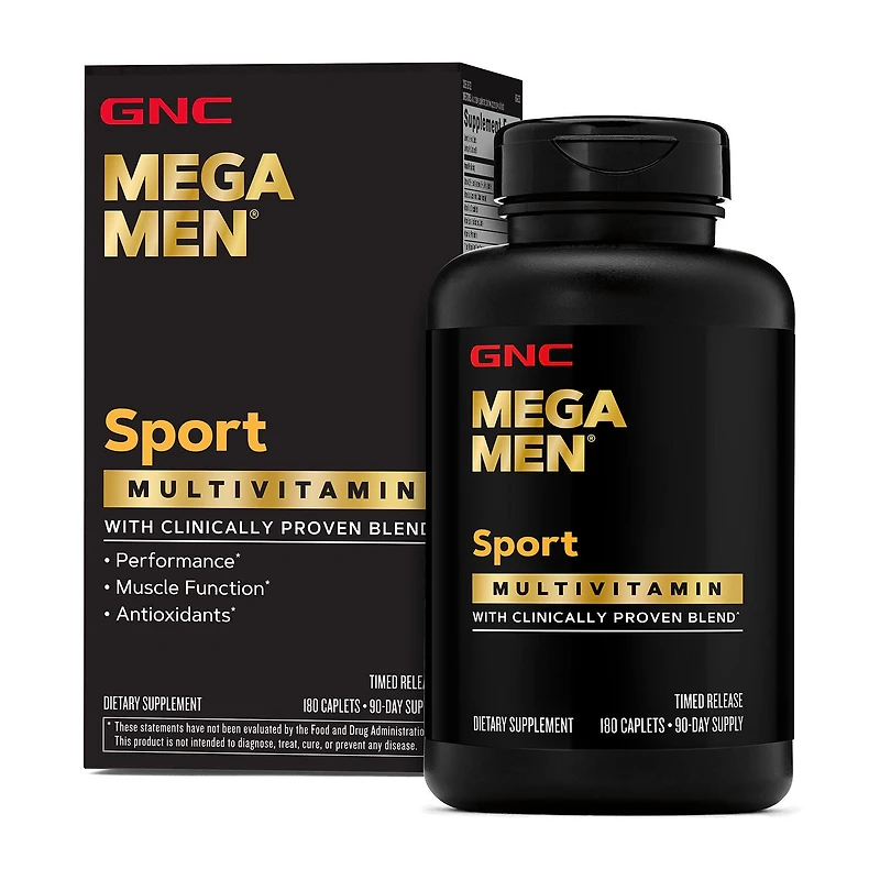 GNC Mega Men Sport Multivitamin Healthy - 180 Caplets (90 Servings)