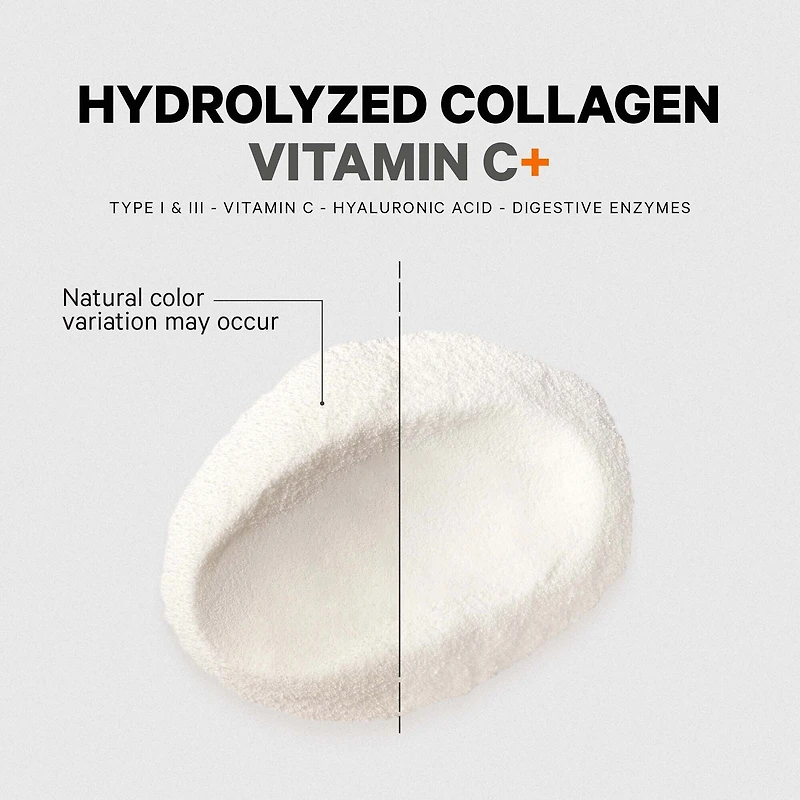 Hydrolyzed Collagen Peptides Powder + Hyaluronic Acid & Vitamin C - 9.98 oz. (14 Servings)